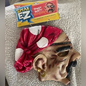 Pirate Costume Mask with Red Bandana Adult
